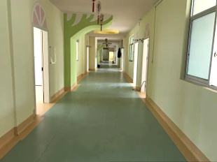 海德堡同质透心pvc塑胶地板抗碘酒 医院专用胶地板案例
