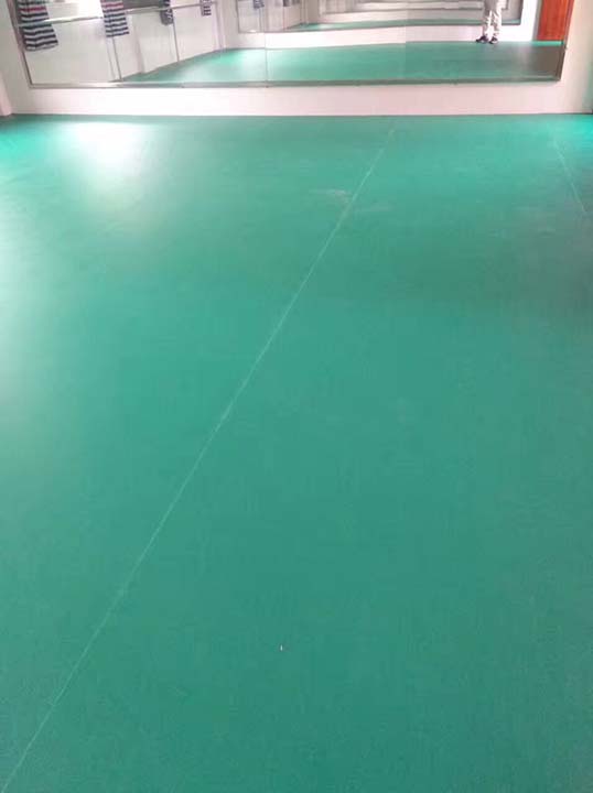 舞蹈教室4.5mm厚绿色荔枝纹PVC地板